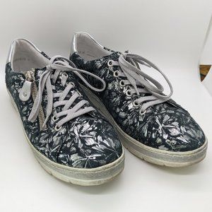Remonte Black & Silver Casual Comfort Lace/Zip Up Shoes, US 8.5/UK 6.5/EU 39